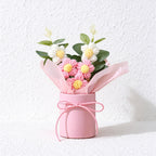 Crochet Flower Arrangement in Pink Display Base