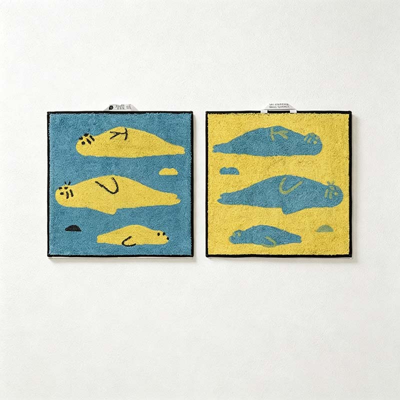 CouldNook Animal Jacquard Cotton Washcloth - Woven Characters And Contrasting Reverse