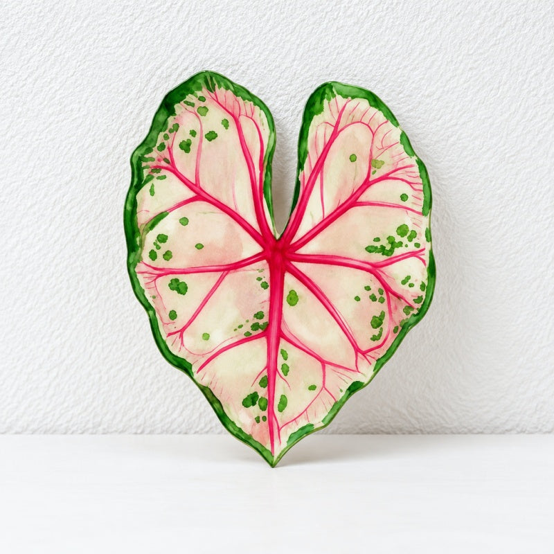 CouldNook Tropical Leaf Coaster - Shaped Edges And Colorful Vein Patterns
