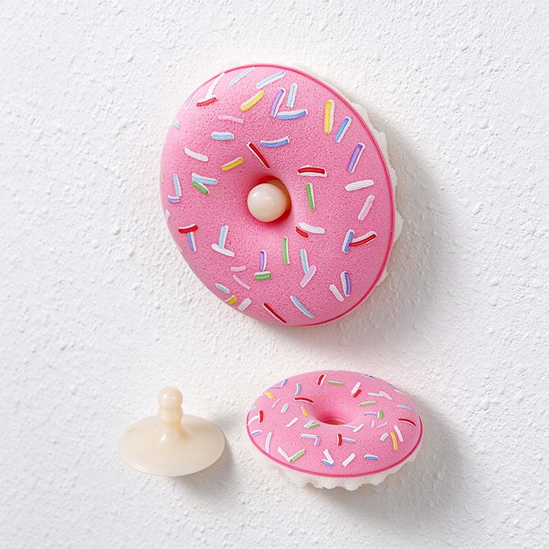 CouldNook Donut Dish Sponge - Printed Icing Face And Suction Holder Options