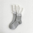CouldNook Lace Cuff Socks - Wide Floral Trim And Two Lengths