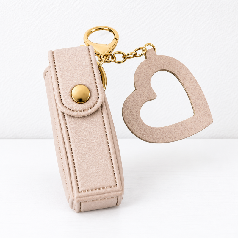 CouldNook Lipstick Pouch And Mirror - Snap Tab And Heart-Shaped Detail