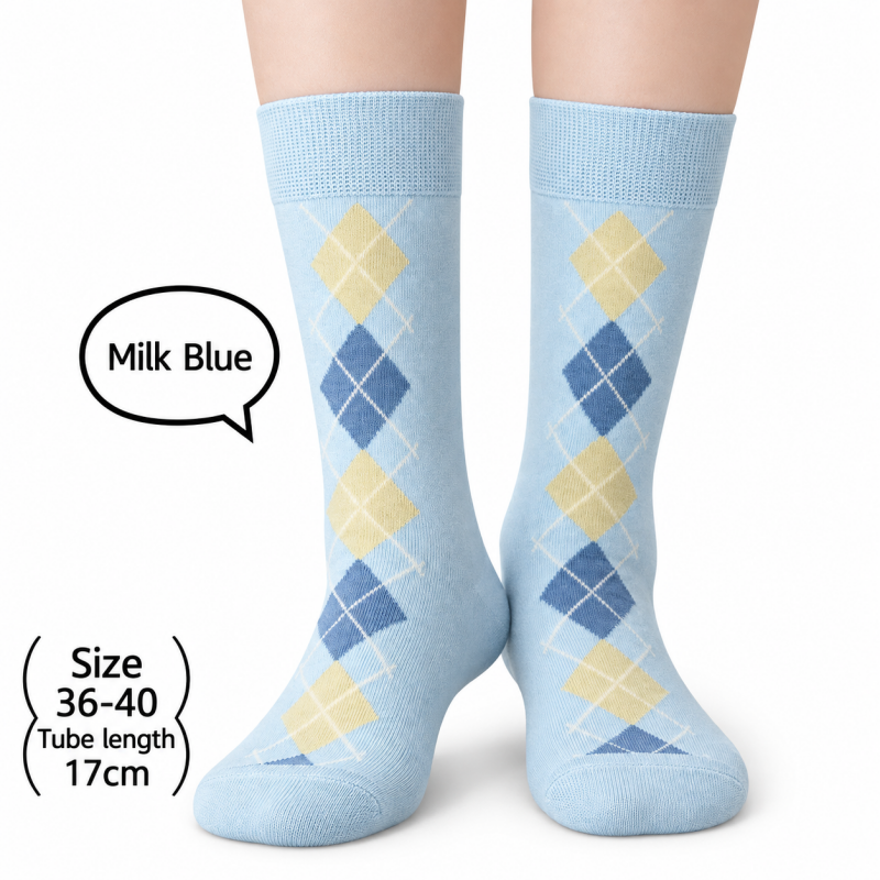 CouldNook Argyle Split-Toe Socks - Diamond Pattern