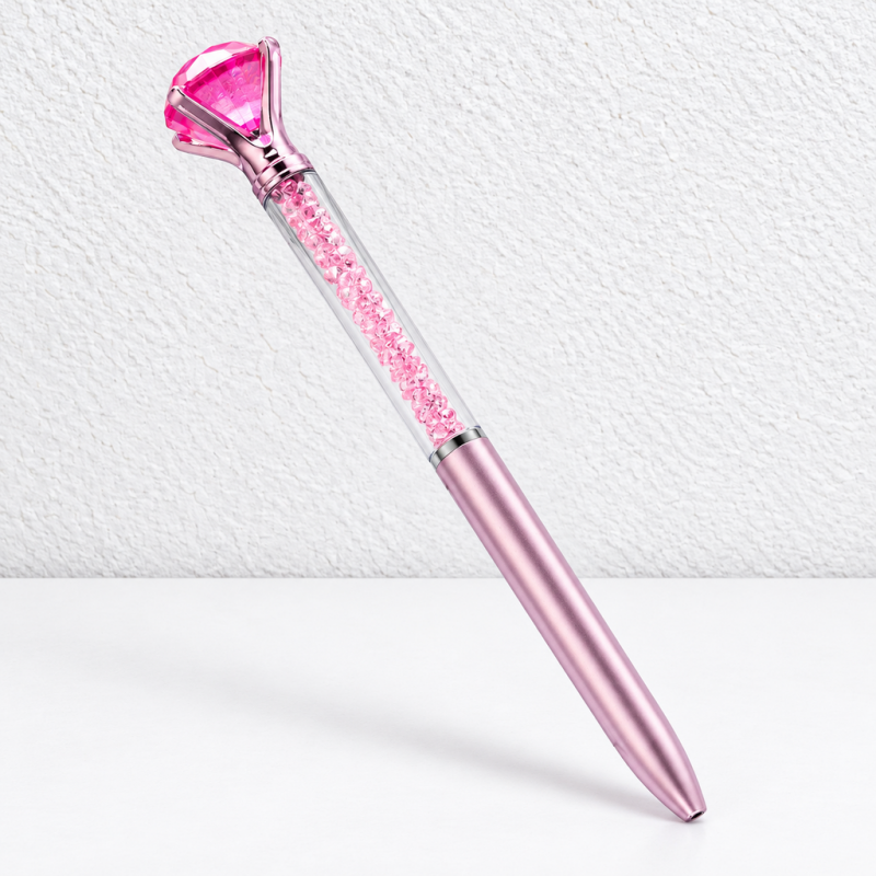 CouldNook Gem Top Ballpoint Pen - Clear Decorative Barrel and Facets