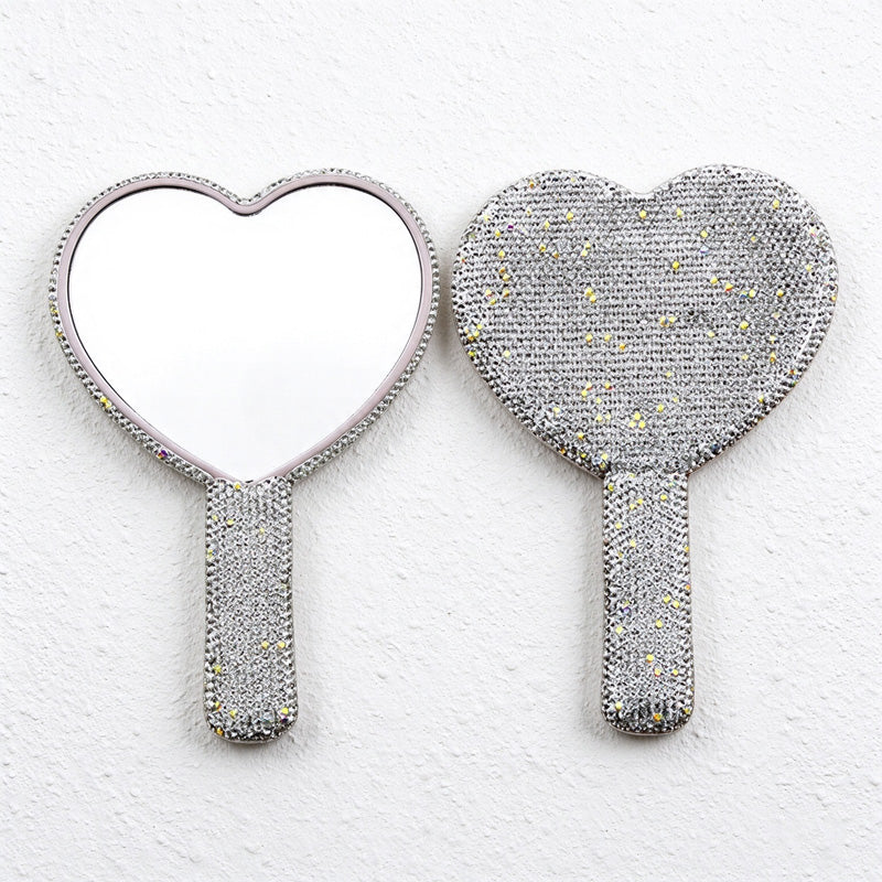 Hand Mirror in Rhinestone and Plain White Designs