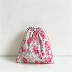 CouldNook Floral Drawstring Storage Pouch - Soft Cotton Utility Bag