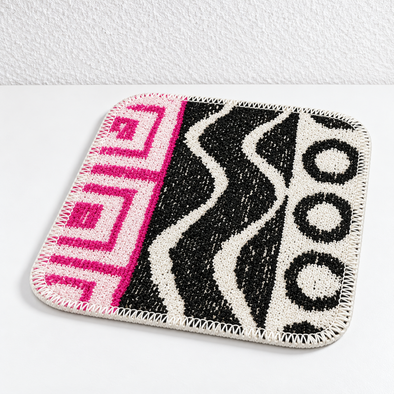 Textured Dishwashing Cloth with Geometric Pattern