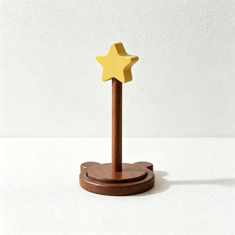 CouldNook Wooden Paper Towel Holder - Star and Apple Tops