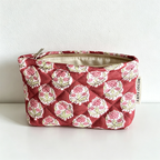 CouldNook Quilted Floral Pattern Cosmetic Bag - Vanity Storage Accent