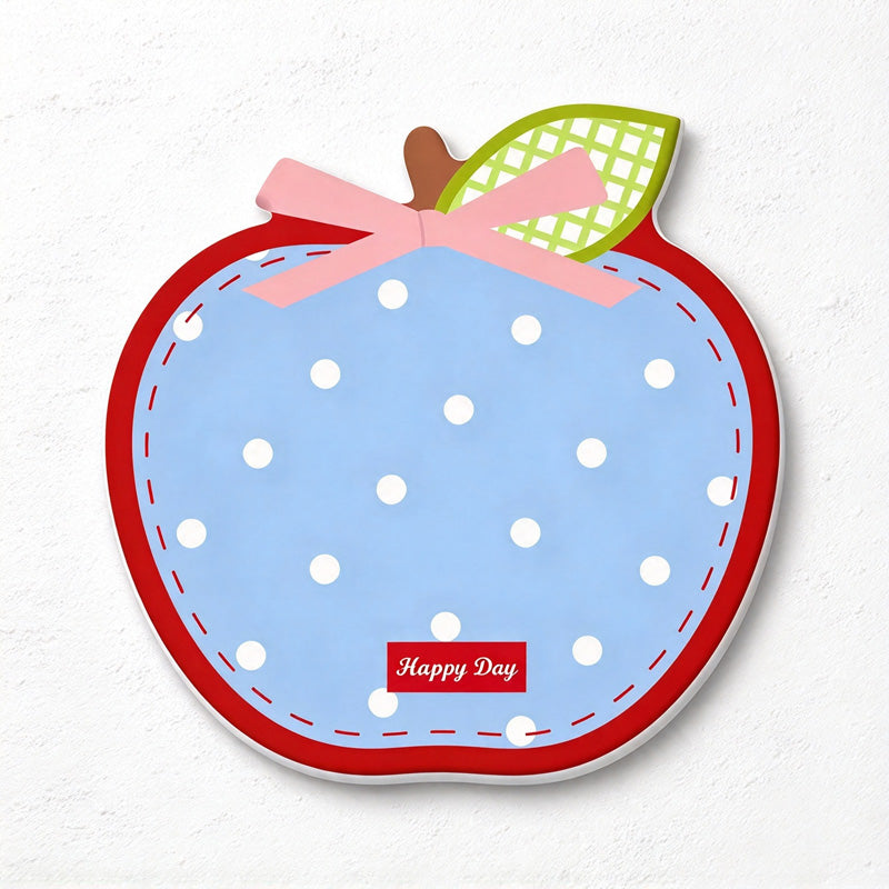 CouldNook Apple Coaster - Printed Bow and Colorful Patchwork Style Patterns