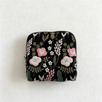 CloudNook Embroidered Cotton Linen Jewelry Pouch‑Travel Jewellery Case