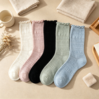 CouldNook Cozy Lace Trim Crew Socks - Everyday Footwear Accent