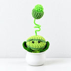 CouldNook Crocheted Character Pot Ornament - Colorful Figures And White Pots