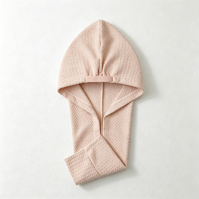 CouldNook Waffle Hair Towel Wrap - Hooded Drying Cap