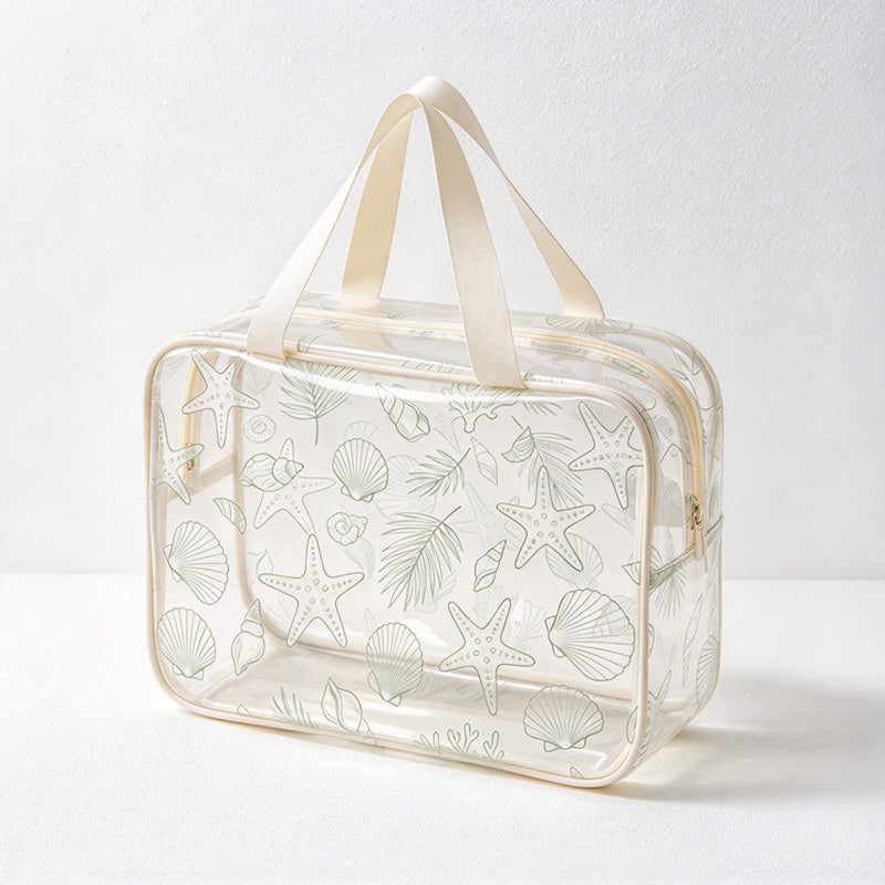 CouldNook Printed Clear Toiletry Bag - Ocean Or Leopard Patterns