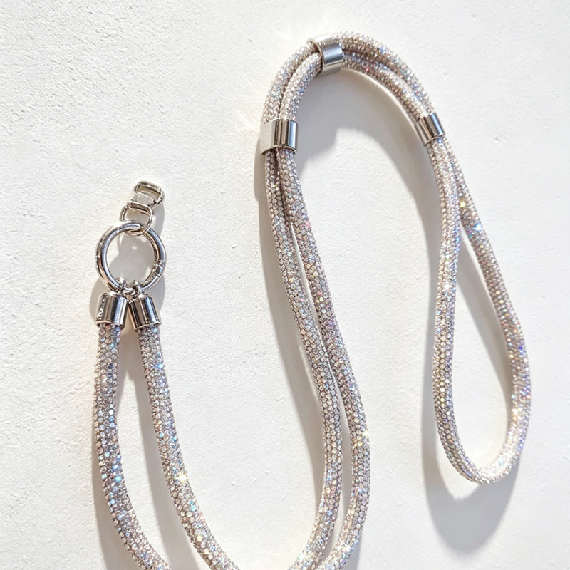CouldNook Rhinestones Set Crossbody Phone Strap with Wide Stone-Set Line