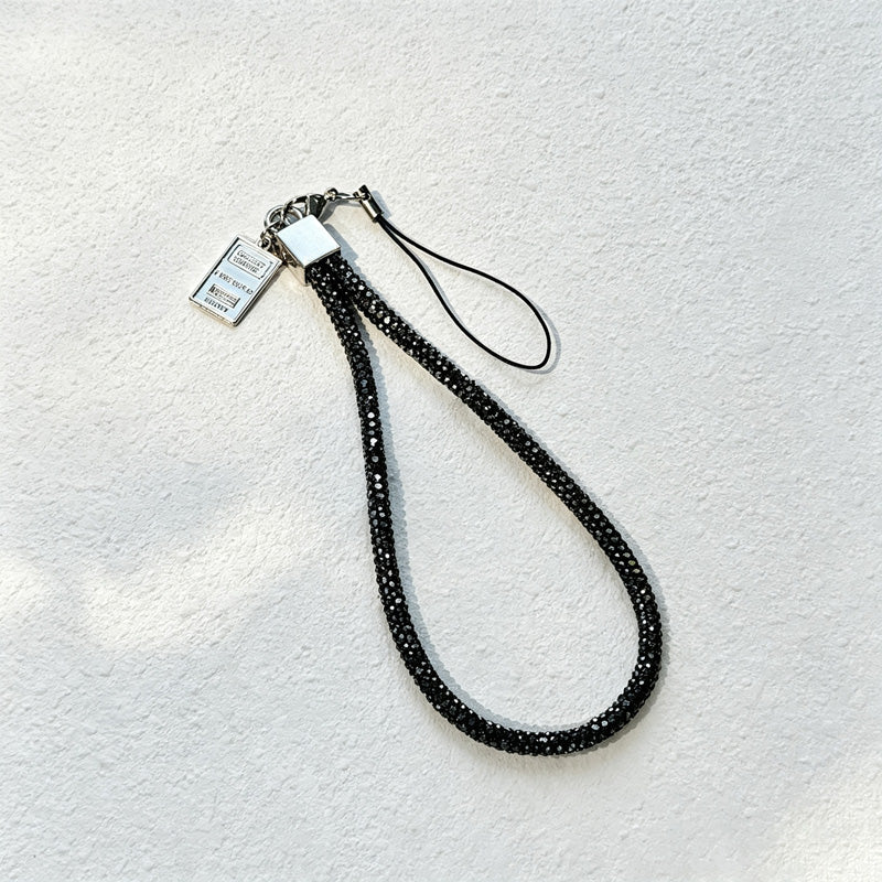 CouldNook Rhinestones Set Wrist Phone Strap with Closely Set Reflective Stones