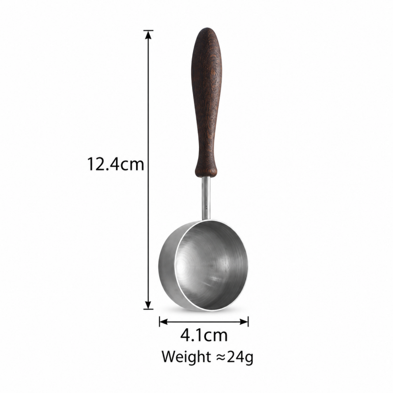 Measuring Scoop - Rounded Steel Bowl and Tapered Handle