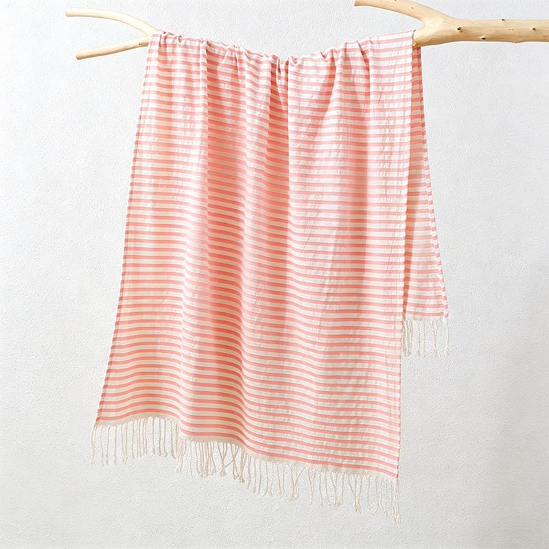 CouldNook Fine Stripe Bath Towel - Tasseled Everyday Wrap