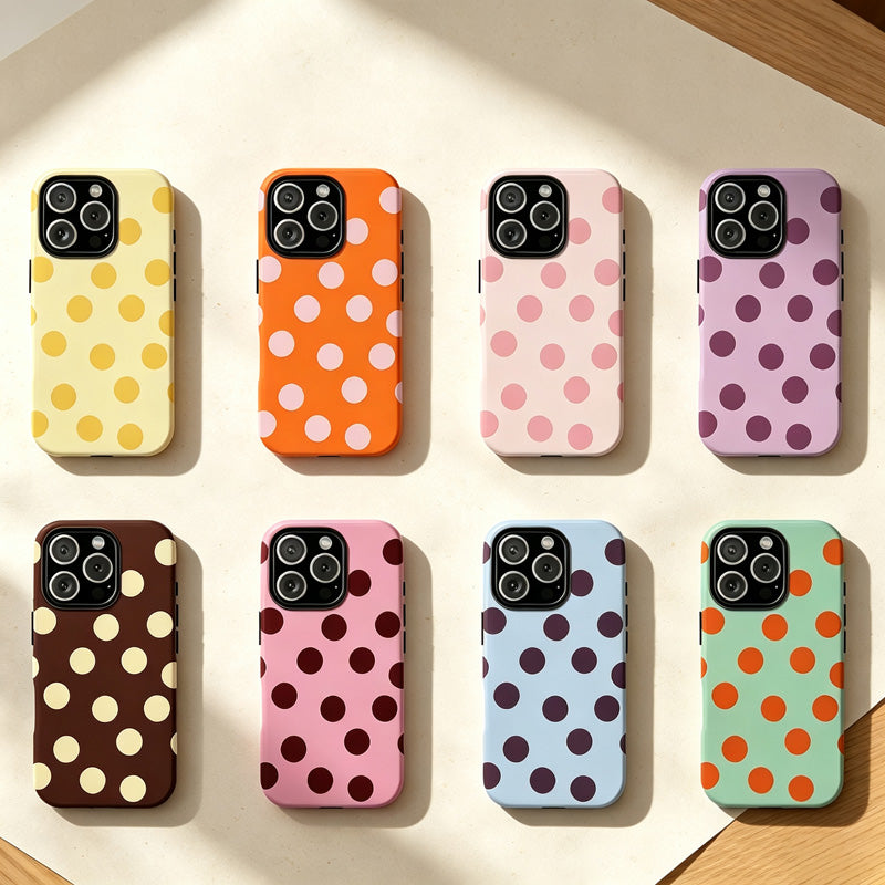 CouldNook iPhone 17 Series 2-in-1 Colorful Polka Dot Phone Case - Playful Pattern Cover