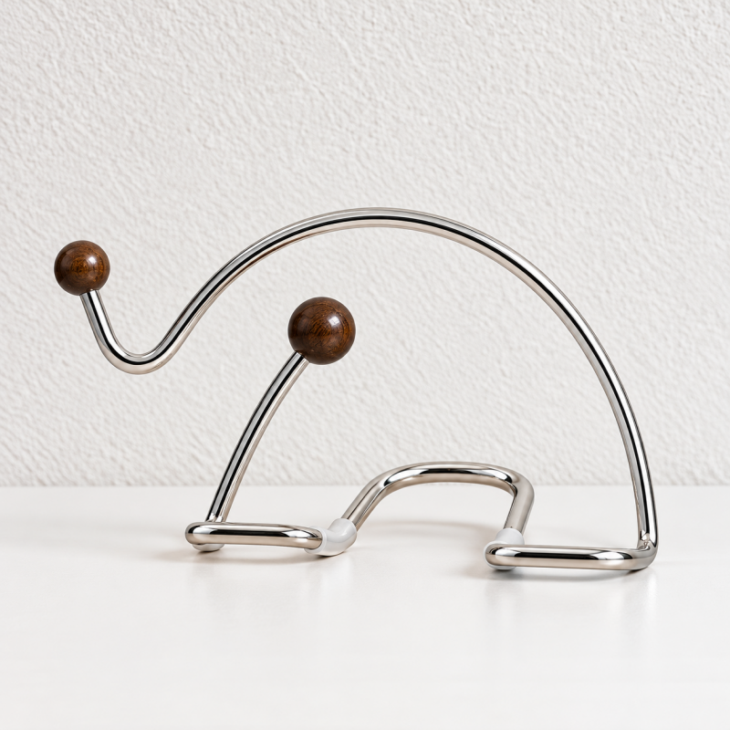 Elephant Phone Stand - Curved Metal Outline and Bead