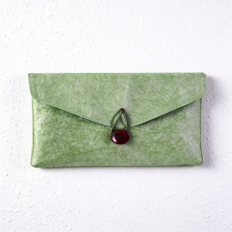 CouldNook Envelope Document Pouch - Crinkled Surface And Button Loop Closure