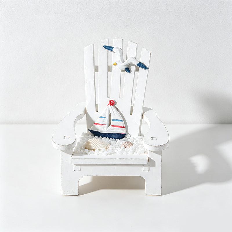 CouldNook Mini Beach Chair Figurine Ornament - Starfish Coastal Desktop Decor