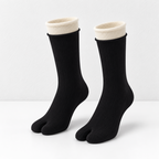 CouldNook Split-Toe Crew Socks - Double Cuff Contrast