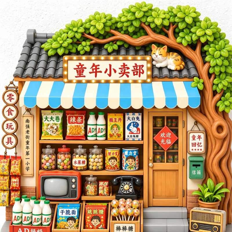 CouldNook Miniature House Fridge Magnet - Raised Shopfront and Cottage Scenes