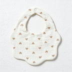 Six-Layer Cotton Gauze Baby Bib with Scalloped Edge
