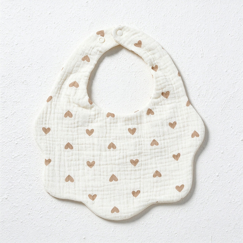 Six-Layer Cotton Gauze Baby Bib with Scalloped Edge