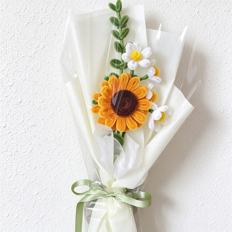 Artificial Flower Bouquet with Textured Petals and Wrapping