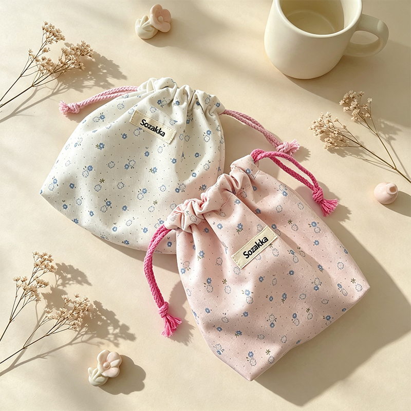 CouldNook Floral Drawstring Mini Organizer Bag - Softly Ordered Essential