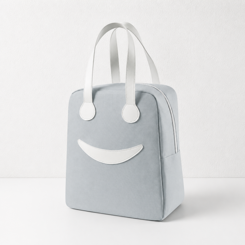 CouldNook Smiley Lunch Bag - Two Sizes and Contrast Handles