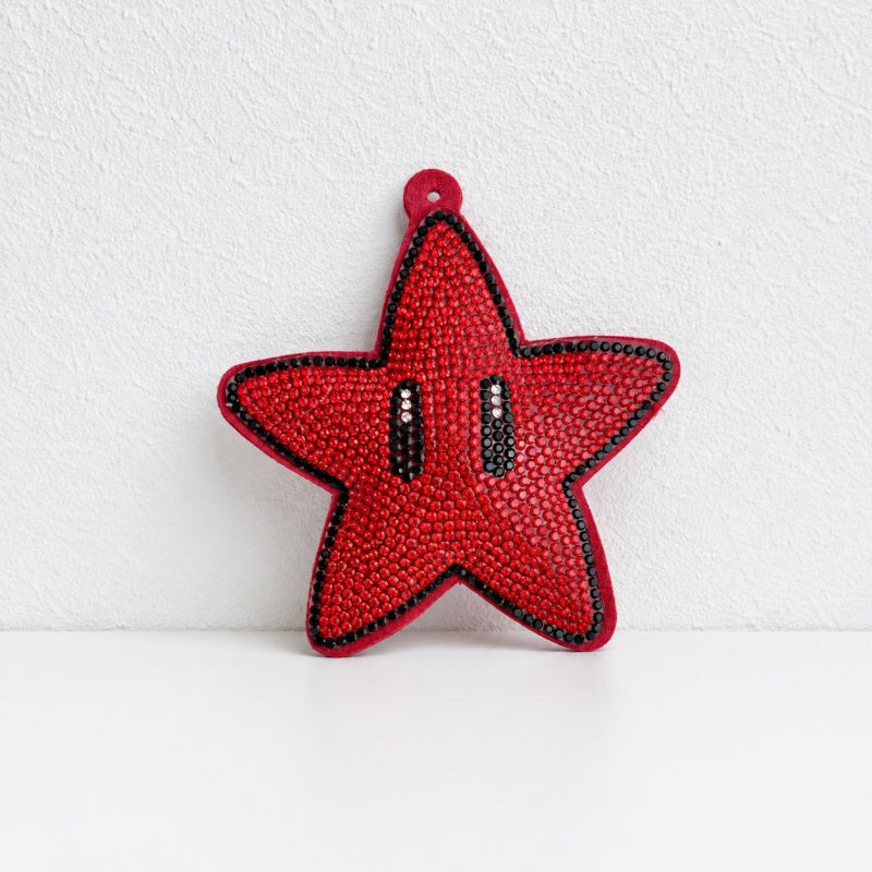 CouldNook Rhinestone Smiley Face Charm - Star Bag Pendant