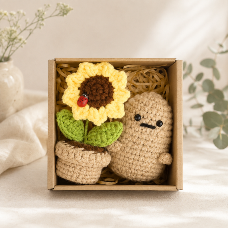 CouldNook Sunflower Gift Box Set - Paired Message Figure