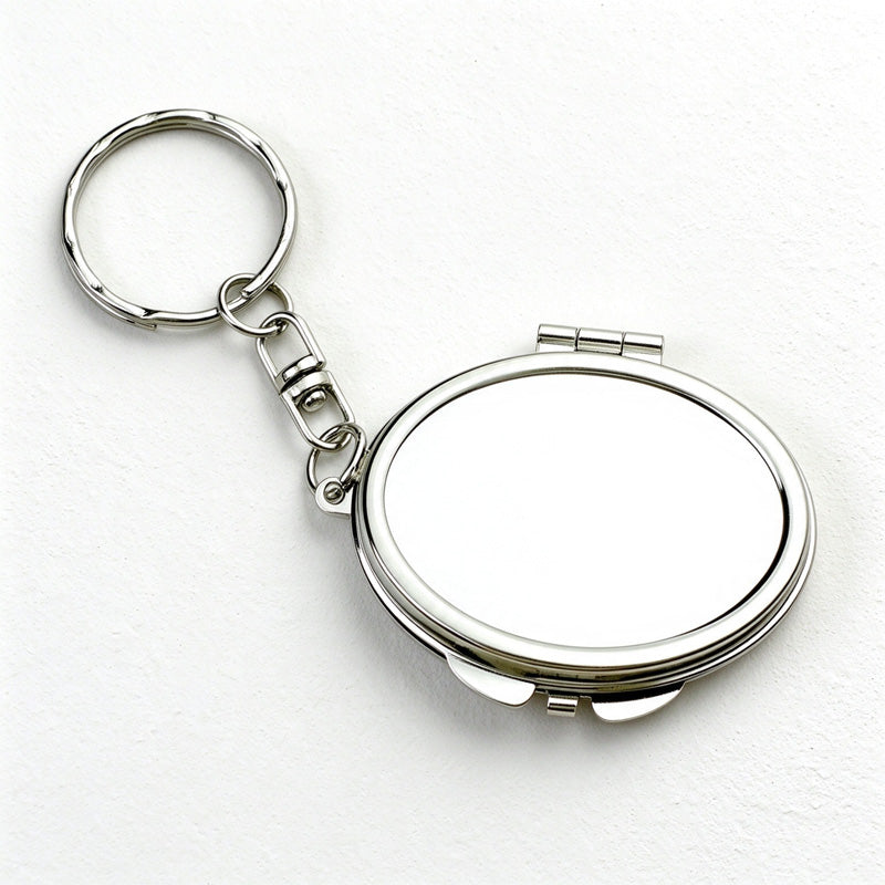 Folding Mirror Keychain in Classic Shapes and Decorative Finishes