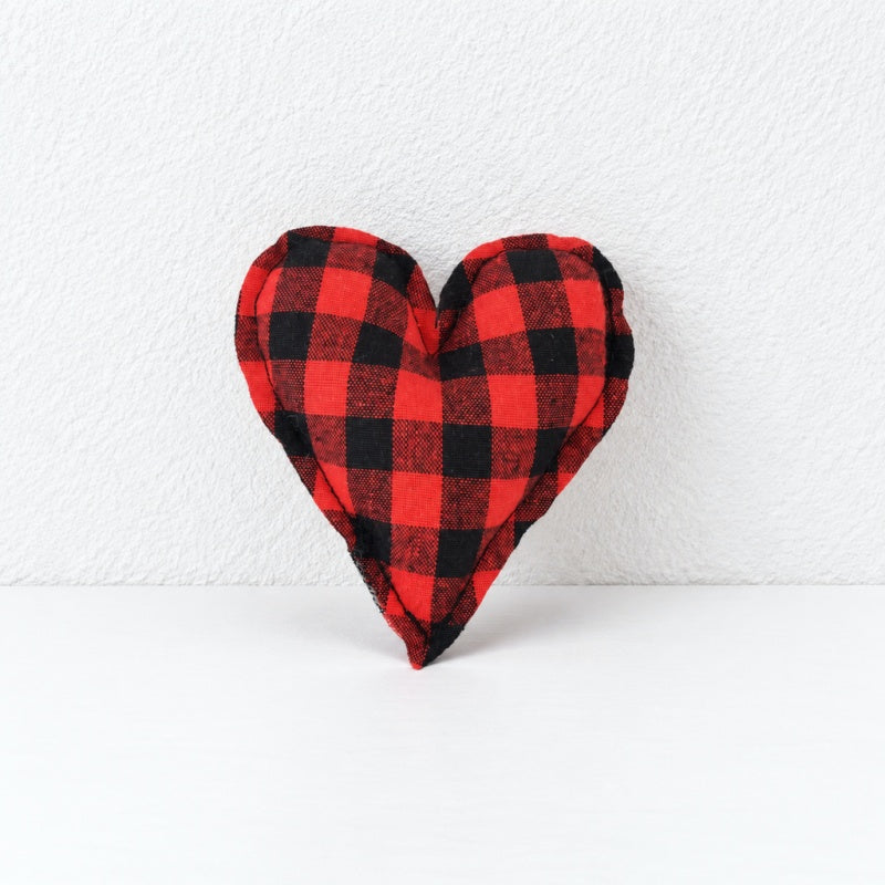 CouldNook Fabric Heart Decoration - Padded Shape And Patterned Textile Exterior