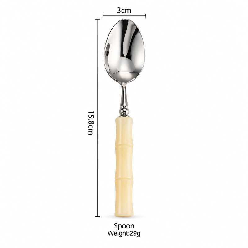 Bamboo Style Flatware - Segmented Acrylic Handles and Steel