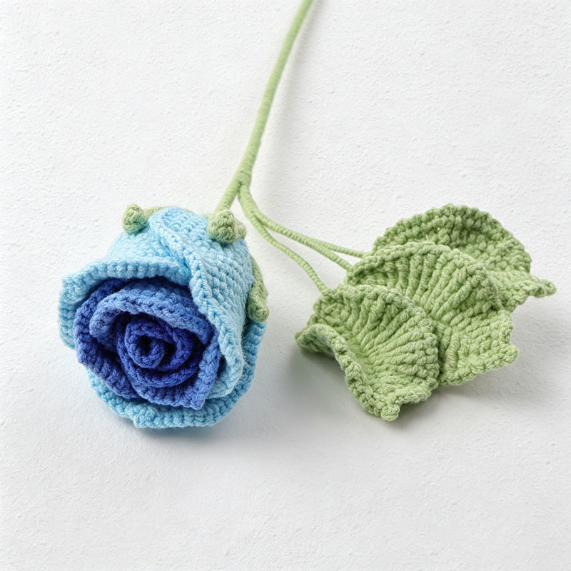 CouldNook Yarn Rose Flower Ornament - Stemmed Color Choices
