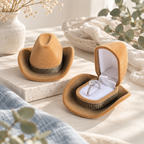Hat Ring Box - Bow Band and Cowboy Shapes