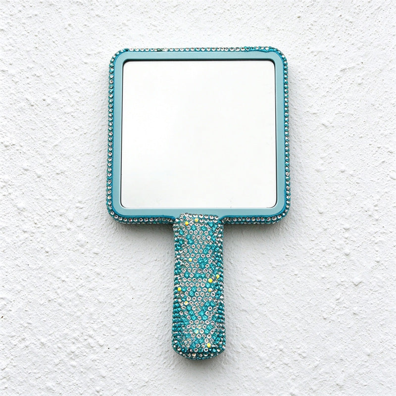 Rhinestone Hand Mirror in Round Heart and Square Designs