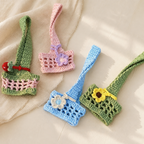 CouldNook Yarn Drink Carrier - Long Handle and Flower Detail