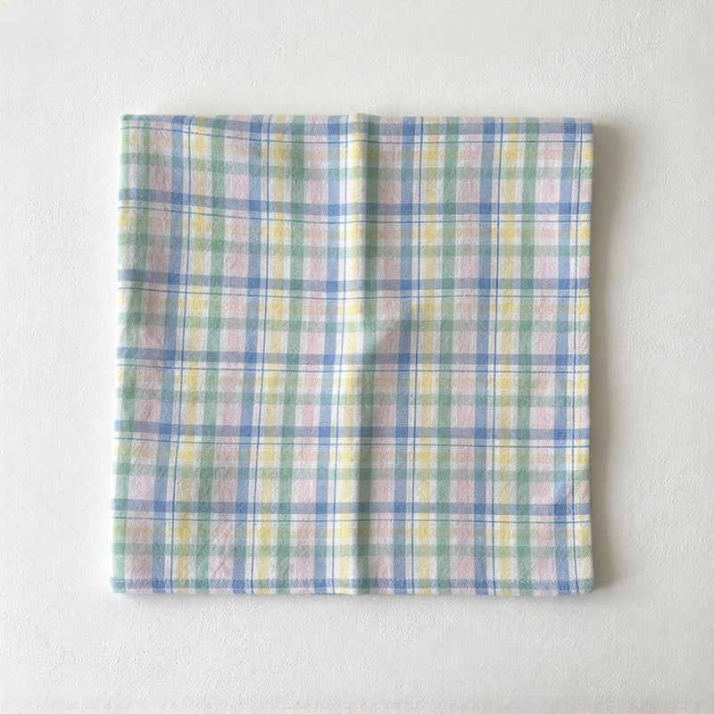 CouldNook Plaid Fabric Table Napkin - Woven-Look Checks And Sewn Label