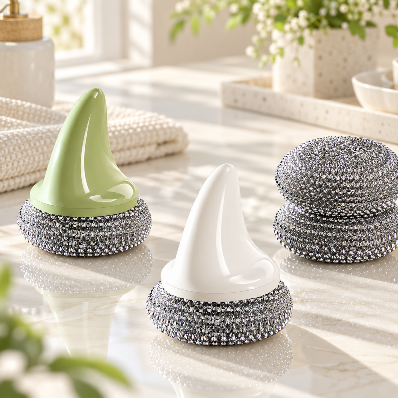 CouldNook Dish Scrubber - Shark Fin Grip And Replaceable Cleaning Heads