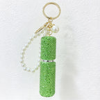 CouldNook Rhinestone Perfume Bottle Keychain - Beaded Loop and Rounded Cap