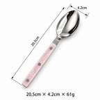 Marbled Handle Flatware - Straight Grips and Round Rivets