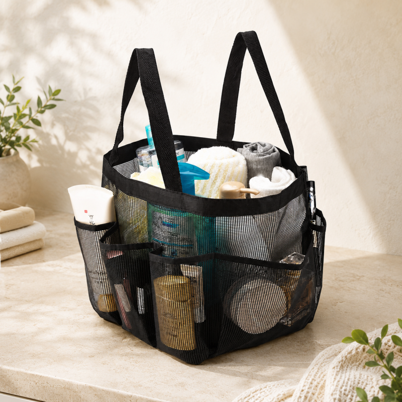 CouldNook Mesh Shower Caddy - Exterior Pockets and Carry Handles