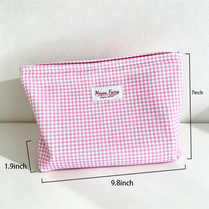 CouldNook Checked Cosmetic Bag - Vanity Storage Accent