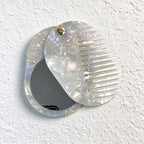 CouldNook Oval Mirror Comb - Patterned Acetate and Gold-tone Swivel Pivot